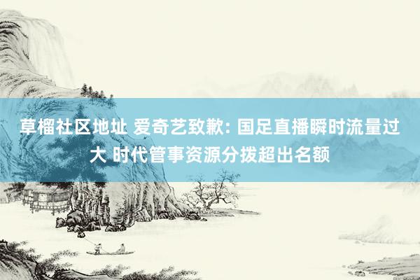 草榴社区地址 爱奇艺致歉: 国足直播瞬时流量过大 时代管事资源分拨超出名额