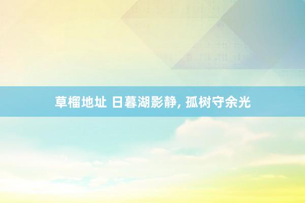 草榴地址 日暮湖影静， 孤树守余光