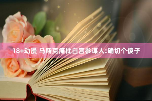 18+动漫 马斯克痛批白宫参谋人:确切个傻子