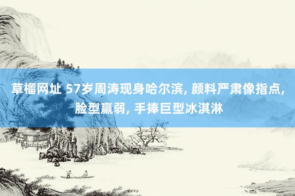 草榴网址 57岁周涛现身哈尔滨， 颜料严肃像指点， 脸型羸弱， 手捧巨型冰淇淋